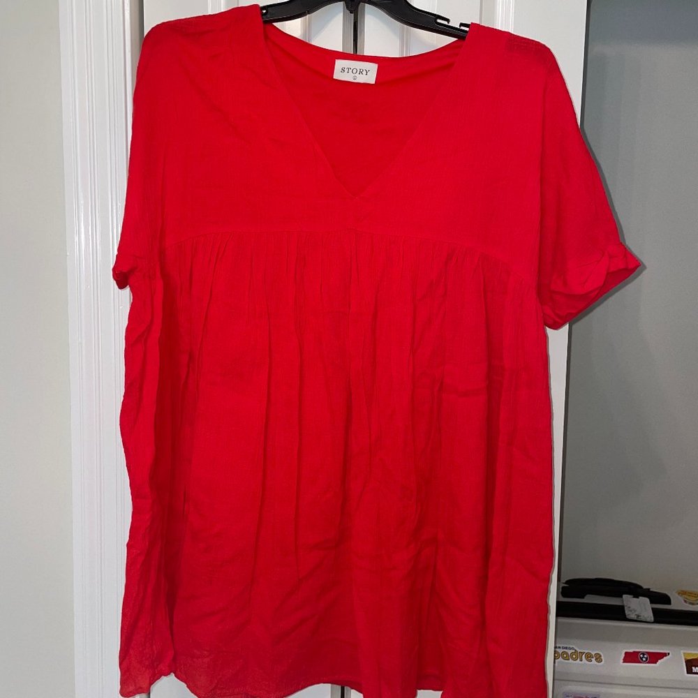 Red Story Babydoll Dress